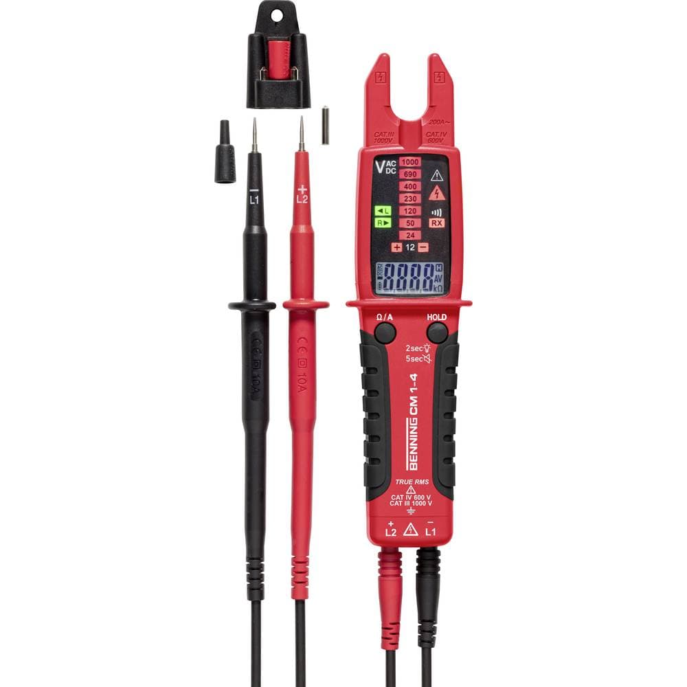 Benning CM 1-4 Strømtang digital CAT III 1000 V, CAT IV 600 V Visning (counts): 6000