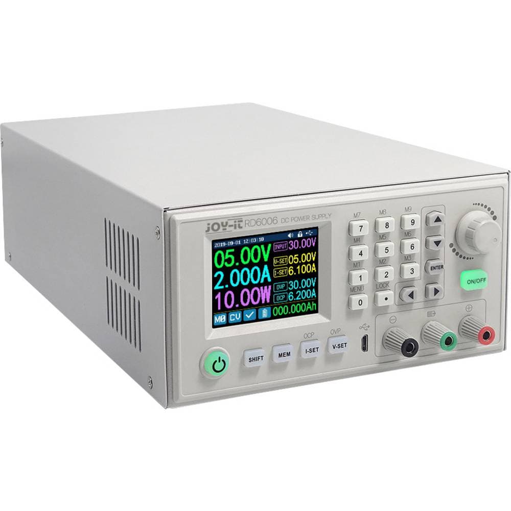 Joy-it Laboratoriestrømforsyning, indstillelig 0 - 60 V 0 - 6 A 400 W USB, WiFi kan fjernstyres, programmerbar Antal udgange 2 x