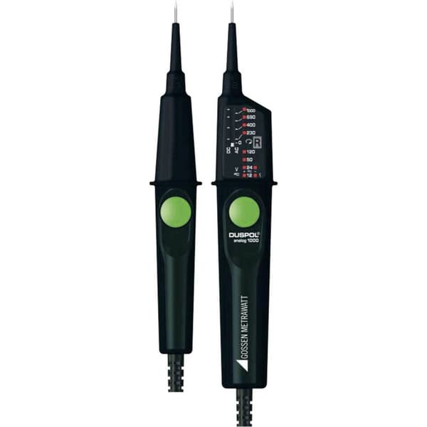 Gossen Metrawatt DUSPOL analog 1000 Tvåpolig spänningsprovare CAT III 1000 V, CAT IV 600 V LED, Vibration