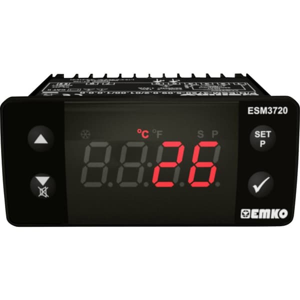 Emko ESM-3720.8.10.0.2/01.00/1.0.0.0 2-punkts- och PID-regulator Termostat K 0 till 999 °C SSR (L x B x H) 65 x 76 x 35