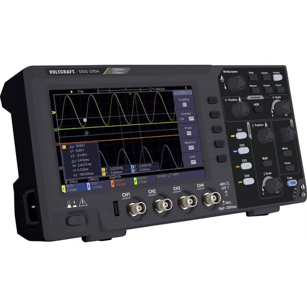 VOLTCRAFT DSO-2104 Digitalt oscilloskop 100 MHz 4 kanaler 1 GSa/s 80 kpts 8 Bit Digital lagring (DSO) 1 st