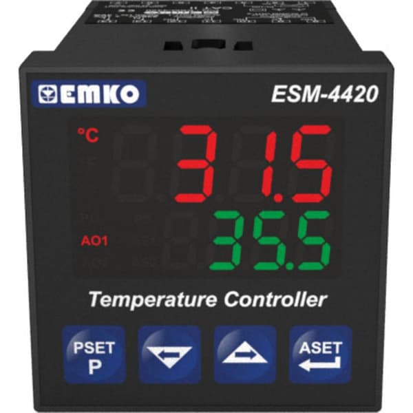 Emko ESM-4420.2.20.0.1/01.02/0.0.0.0 2-punkts, P, PI, PD, PID Termostat J, K, R, S, T, Pt100 -200 till 1700 °C Relä 5 A