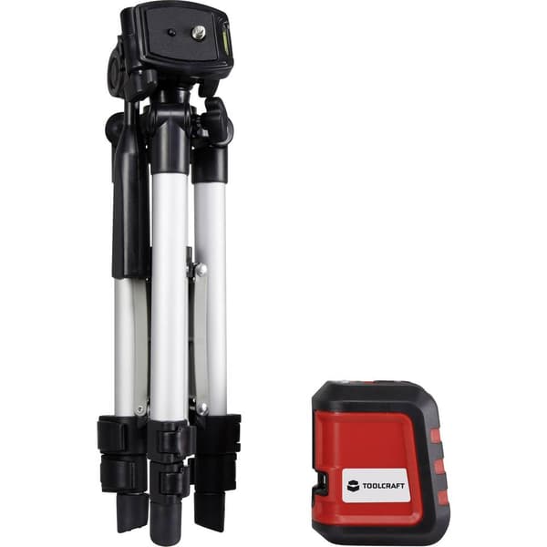 TOOLCRAFT CL8 Korslinjelaser inkl. stativ, självnivellerande Räckvidd (max.): 8 m