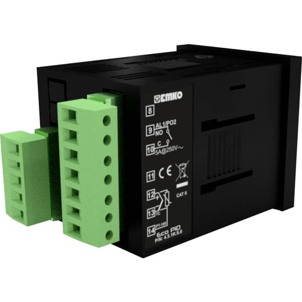 Emko ecoPID.4.5.1R.S.485 Termostat Pt100, J, K, R, S, T, L -199 till +999 °C Relä 5 A, SSR (L x B x H) 90 x 48 x 48 mm