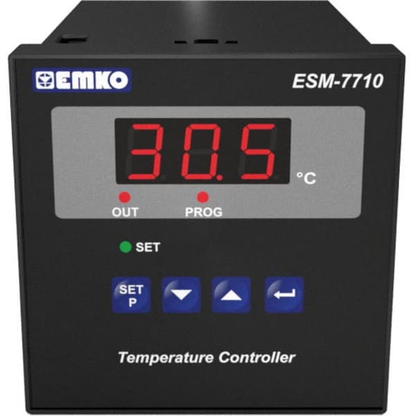 Emko ESM-7710.5.03.0.1/01.00/2.0.0.0 2-punkts regulator Termostat Pt100 -50 till 400 °C Relä 7 A (L x B x H) 95 x 72 x