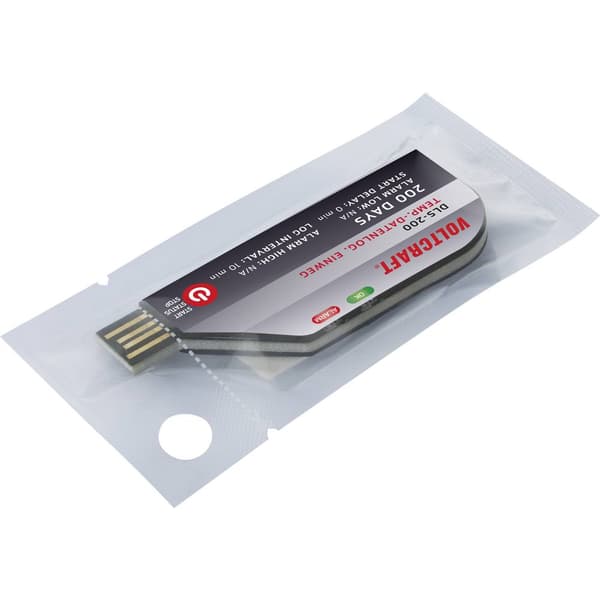 VOLTCRAFT VC-11576730 DLS-200 Temperatur-datalogger Uppmätt värde Temperatur -30 till 70 °C Datalogger envägs, PDF Funk