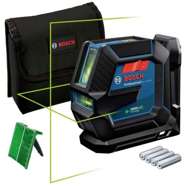 Bosch Professional GLL 2-15 G Linjelaser inkl. väska Räckvidd (max.): 15 m
