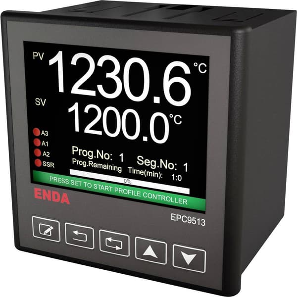 Enda EPC9513-230 PID Universell regulator B, E, J, K, L, N, R, S, T, U, Pt100, NTC Relä 2 A, SSR (B x H) 96 mm x 96 mm