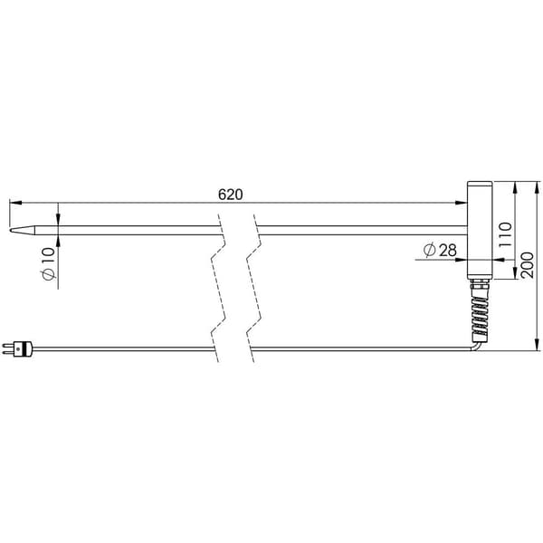 Greisinger GTF40-K-620 Instickssensor -50 till 250 °C