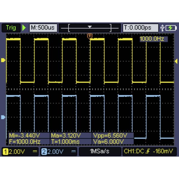 VOLTCRAFT DSO-2072H Handhållet oscilloskop 70 MHz 2 kanaler 250 MSa/s 8 kpts 8 Bit Handenhet, Funktionsgenerator, Multi