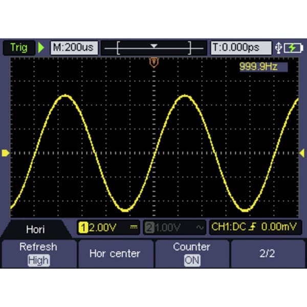 VOLTCRAFT DSO-2072H Handhållet oscilloskop 70 MHz 2 kanaler 250 MSa/s 8 kpts 8 Bit Handenhet, Funktionsgenerator, Multi