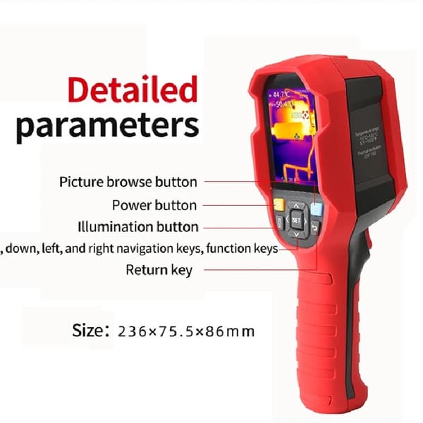 UNI-T UNi690B 256 * 192 pixlar infraröd termisk bildbehandling -15 ~ 550 ° C Industriell värmekamera Handhållen USB infraröd termometer