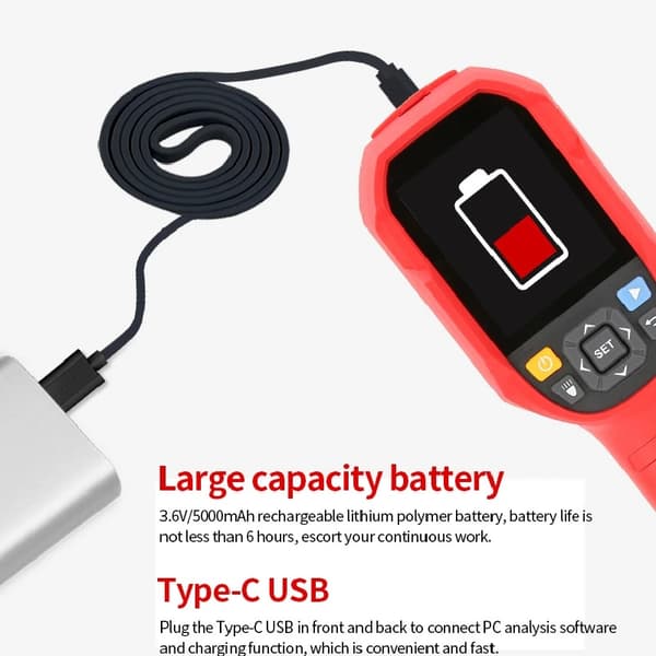 UNI-T UNi690B 256 * 192 pixlar infraröd termisk bildbehandling -15 ~ 550 ° C Industriell värmekamera Handhållen USB infraröd termometer