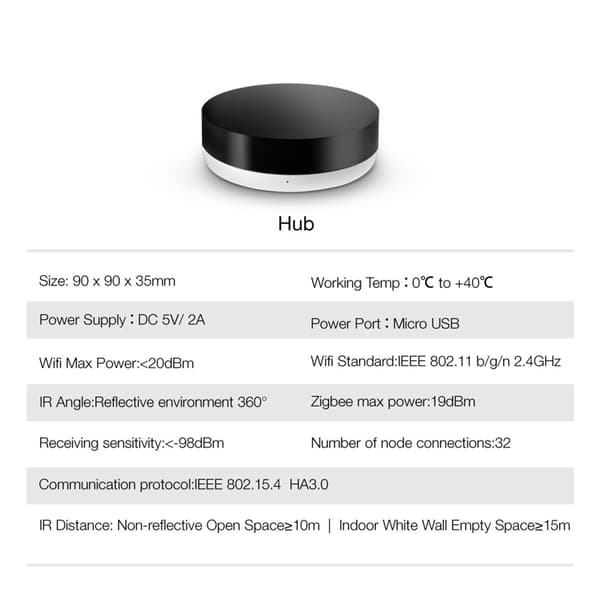 APP + Röststyrning Multifunktionell Gateway Hub Smart Home Remote Controller Arbeta med Amazon Alexa