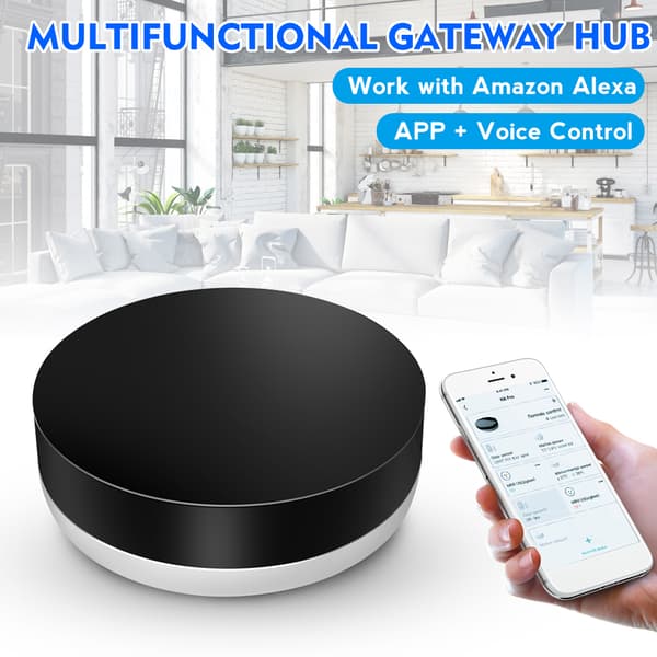 APP + Röststyrning Multifunktionell Gateway Hub Smart Home Remote Controller Arbeta med Amazon Alexa