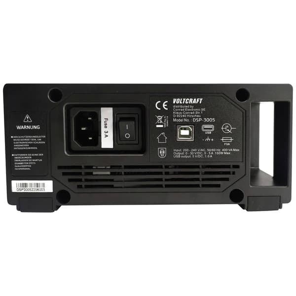 VOLTCRAFT DSP-3005 Laboratorieaggregat, justerbar 0 - 30 V 0 - 5 A 150 W USB 2.0 kontakt A radiostyrd Antal utgångar 1