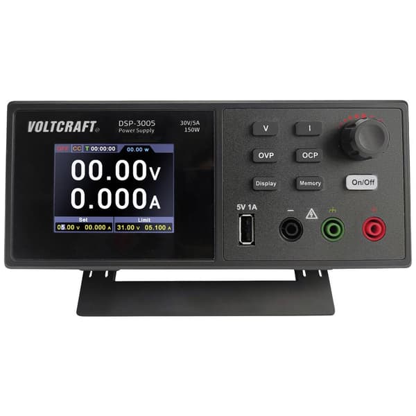 VOLTCRAFT DSP-3005 Laboratorieaggregat, justerbar 0 - 30 V 0 - 5 A 150 W USB 2.0 kontakt A radiostyrd Antal utgångar 1