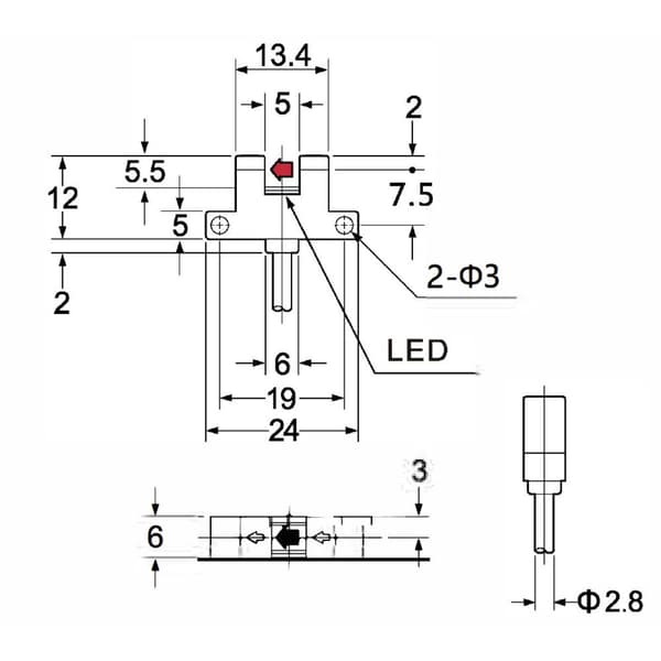 TRU COMPONENTS Gaffel-fotodetektor SK-206NA-W TC-10329312 K-typ ljusomkoppling, mörkomkoppling 5 - 24 V/DC 1 st