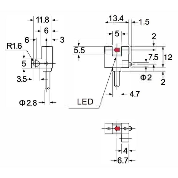 TRU COMPONENTS Gaffel-fotodetektor SK-204NA-W TC-10329324 R-typ ljusomkoppling, mörkomkoppling 5 - 24 V/DC 1 st