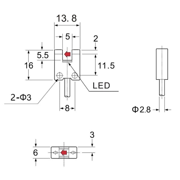 TRU COMPONENTS Gaffel-fotodetektor SK-201NA-W TC-10329328 U-typ ljusomkoppling, mörkomkoppling 5 - 24 V/DC 1 st