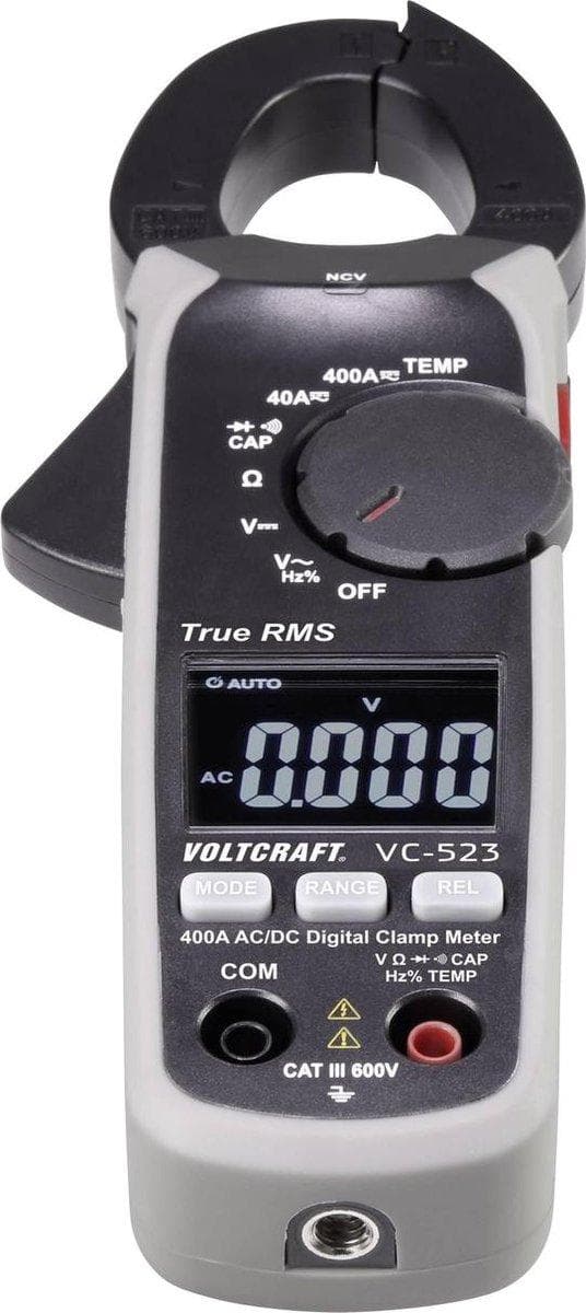 VOLTCRAFT VC-523 Clamp Meter Digital CAT III 600 V Näyttö (määrät): 4000