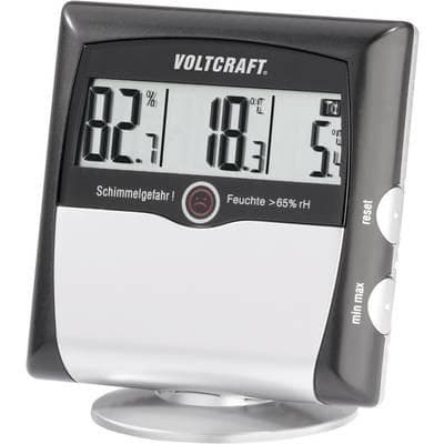 VOLTCRAFT MS-10 fuktighetsmätare (hygrometer) 1% RH 99% RH varningsindikator för daggpunkt/mögel
