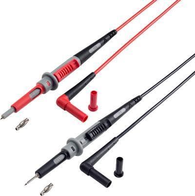 VOLTCRAFT MS-4PS-E sikkerhedstestledning [4mm sikkerhedsstik - testsonde] 1,00 m sort, rød 1 stk.