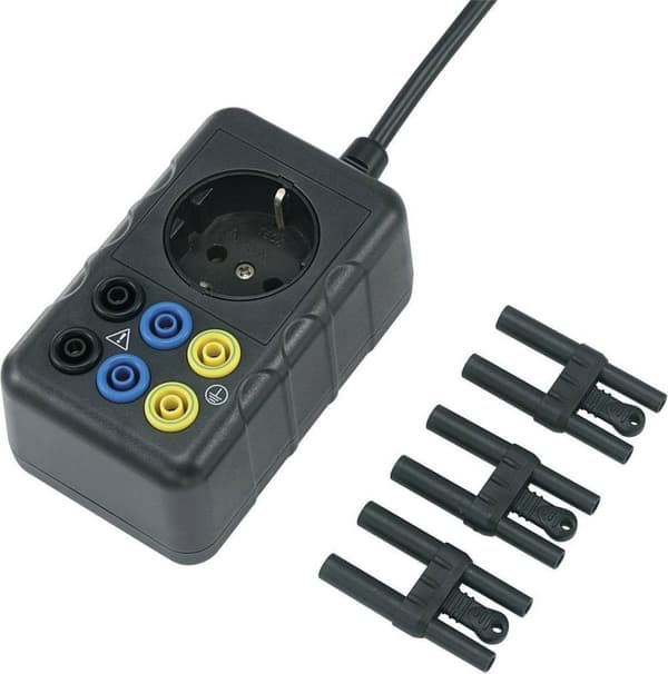 VOLTCRAFT SMA-10 Mittaussovitin PG-pistoke - Pistorasia 4 mm, PG-liitäntä Kosketusturvallinen Musta