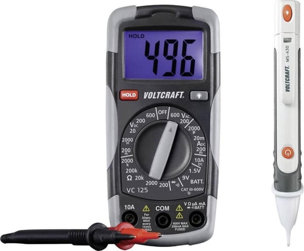 VOLTCRAFT DT-TEST-KIT 150 Multimeter Digital CAT III 600 V Display (tæller): 2000