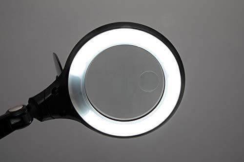 LED-suurennuslamppu MAULiris, himmennettävä, 6500 Kelvin, sis. suojakorkki, 1,75x suurennus (musta)