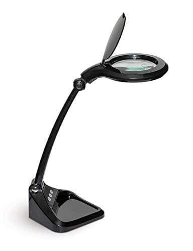LED-suurennuslamppu MAULiris, himmennettävä, 6500 Kelvin, sis. suojakorkki, 1,75x suurennus (musta)
