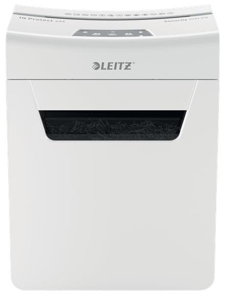 Leitz IQ Protect Premium 4M Ultra Tyst pappersförstörare P-5 Micro för hemmet - Inmatning upp till 4 ark - Vit