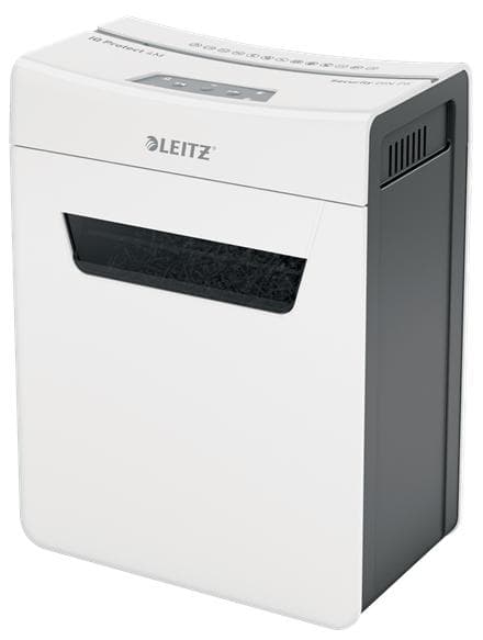Leitz IQ Protect Premium 4M Ultra Tyst pappersförstörare P-5 Micro för hemmet - Inmatning upp till 4 ark - Vit