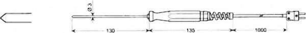Greisinger GES 500 Plug-in sensor -65 till 550 °C Sensor typ K