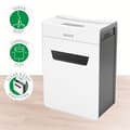Pikkukuva 6 / 8: Leitz IQ Premium Protect 10X Ultra Quiet P-4 -silppuri P-4 koti-/kotityöpistesilppurit - syöttää jopa 10 arkkia - 18 litran lokero - valkoinen