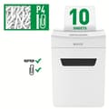 Pikkukuva 7 / 8: Leitz IQ Premium Protect 10X Ultra Quiet P-4 -silppuri P-4 koti-/kotityöpistesilppurit - syöttää jopa 10 arkkia - 18 litran lokero - valkoinen