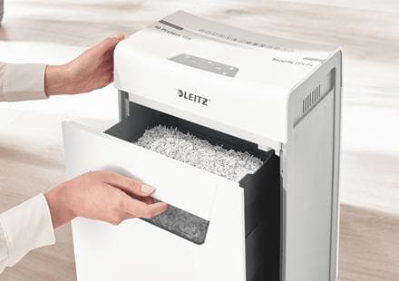 Leitz IQ Premium Protect 10X Ultra Quiet P-4 -silppuri P-4 koti-/kotityöpistesilppurit - syöttää jopa 10 arkkia - 18 litran lokero - valkoinen