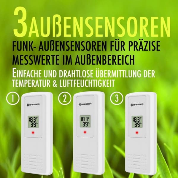 Bresser Vejrstation - Temeo Hygro Quadro - Med 4 måleresultater