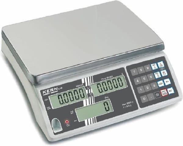 Kern Räknevåg Vägningsområde (max.) 3 kg Upplösning 0,2 g Nätdriven, batteridriven Silver