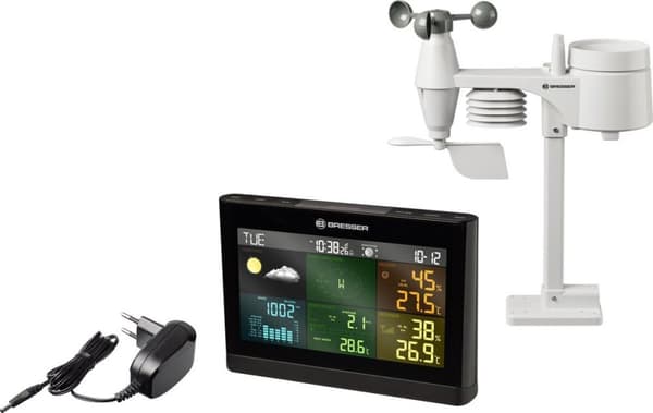 Bresser 5-i-1 väderstation - med multifunktionell utomhussensor - med regn- och vindmätare - svart