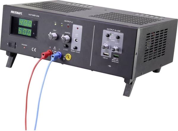 VOLTCRAFT VLP-1405 USB Lab strømforsyning, justerbar 0 - 40 V 0,01 - 5 A 233 W OVP Antal udgange 3 x