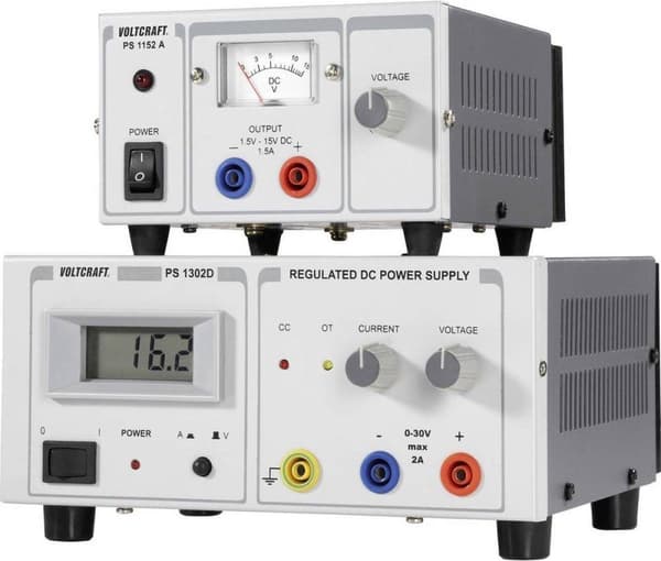 VOLTCRAFT PS-1302 D Lab strømforsyning, justerbar 0 - 30 V/DC 0 - 2 A 60 W Antal udgange 1 x