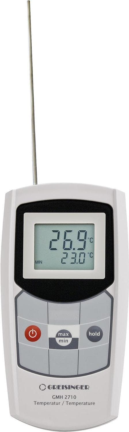 Greisinger GMH2710-I lämpötilan mittauslaite -70 - +250 °C anturityyppi Pt1000 IP65, HACCP-yhteensopiva, kosketusmittaus, pöly- ja roisketiivis (IP54)