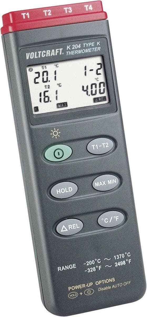 VOLTCRAFT K204 Lämpötilamittari -200 - +1370 °C Anturityyppi K