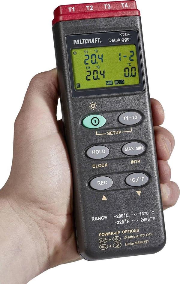 VOLTCRAFT K204 Lämpötilamittari -200 - +1370 °C Anturityyppi K