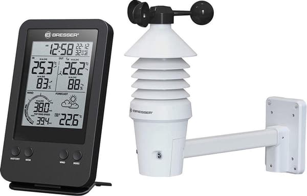 Bresser Professional 3-in-1 tuulimittari, joka sisältää kosteus- ja lämpötilamittarin
