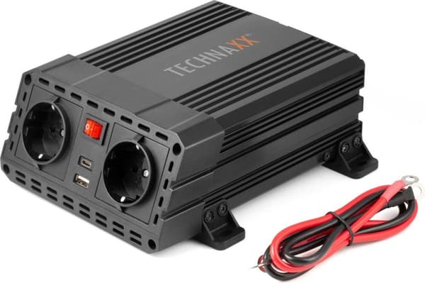 Technaxx TE19 Konverter 12V til 2 x 230V og 2 x USB Power Inverter max 600W