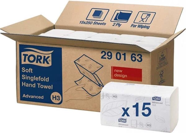 Tork håndklædepapir avanceret ZZ-fold 2-lags 3750 ark