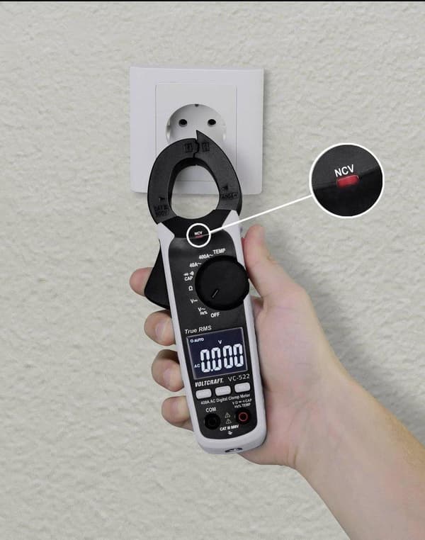 VOLTCRAFT VC-522 Clamp Meter Digital CAT III 600 V Näyttö (määrät): 4000