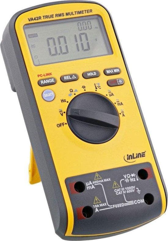 InLine Multimeter Dual Display - med PC-forbindelse via USB - CAT III / CAT IV (43126)